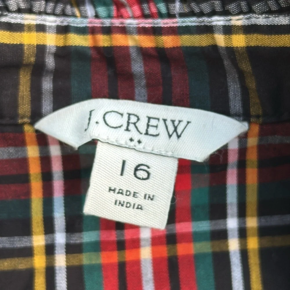 J. crew Ruffleneck mini shirtdress size 16